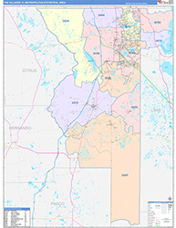 The Villages Metro Area Wall Map Color Cast Style 2026